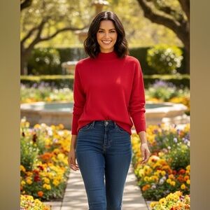 Banana Republic Perfectly Soft Turtleneck Sweater red size small